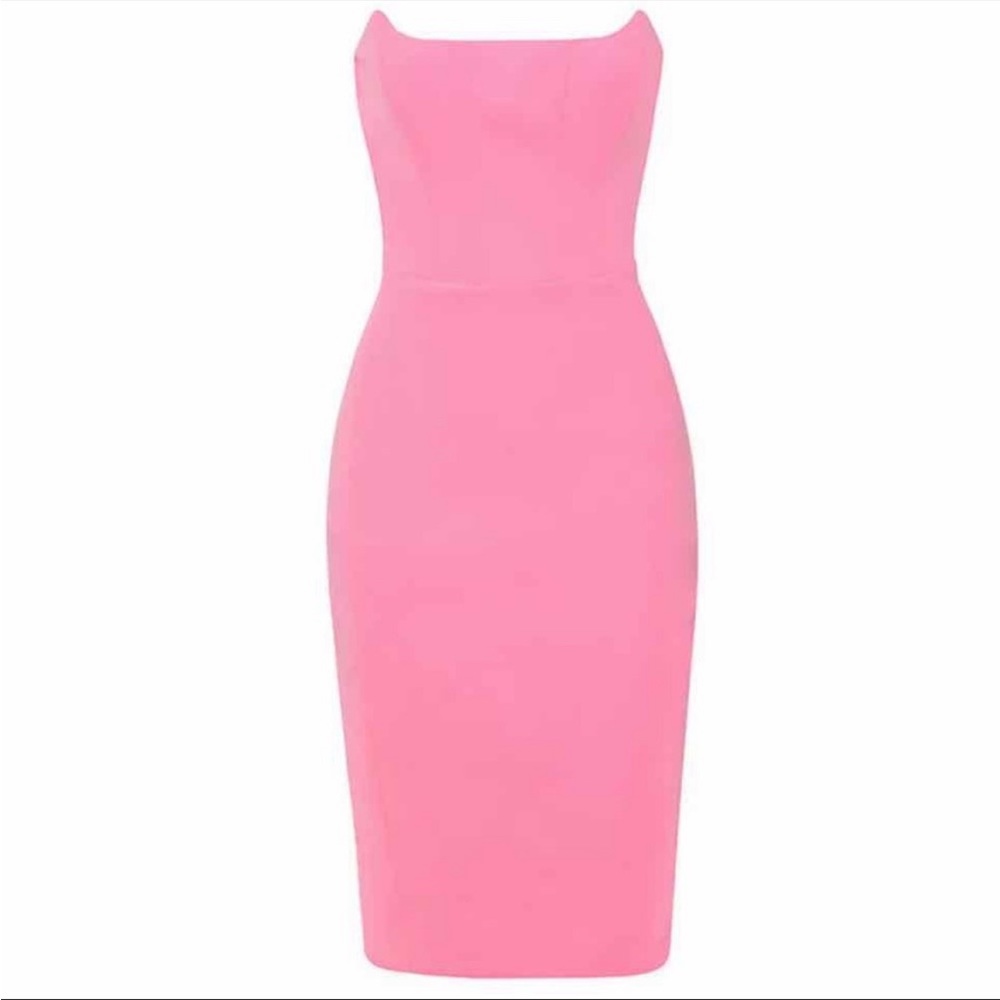HOUSE OF CB 'Niaz' Pepto Pink Crepe Corset Dress - Picture 5 of 11
